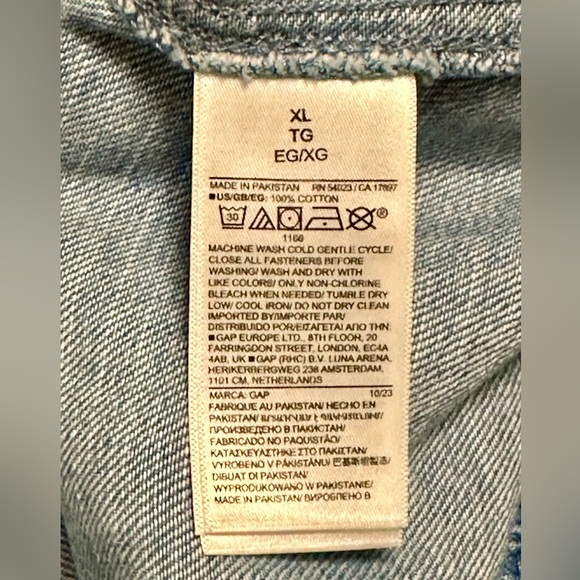 Women’s GAP Mid Rise Easy Denim Utility Jeans in Light Indigo Sz XL - Picture 6 of 7